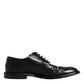 Dolce & Gabbana Black Leather Derby Wingtip Formal Shoes