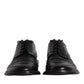 Dolce & Gabbana Black Leather Derby Wingtip Formal Shoes