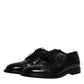 Dolce & Gabbana Black Leather Derby Wingtip Formal Shoes