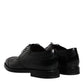 Dolce & Gabbana Black Leather Derby Wingtip Formal Shoes