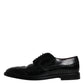 Dolce & Gabbana Black Leather Derby Wingtip Formal Shoes