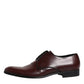 Dolce & Gabbana Brown Leather Derby Formal Men Dress Shoes