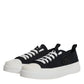 Dolce & Gabbana Black White Canvas Low Top Sneakers Shoes