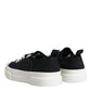 Dolce & Gabbana Black White Canvas Low Top Sneakers Shoes