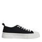 Dolce & Gabbana Black White Canvas Low Top Sneakers Shoes