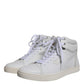 Dolce & Gabbana White Leather Mid Top Men Sneakers Shoes