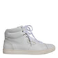 Dolce & Gabbana White Leather Mid Top Men Sneakers Shoes