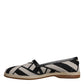 Dolce & Gabbana Black White Stripes Slip On Espadrille Shoes