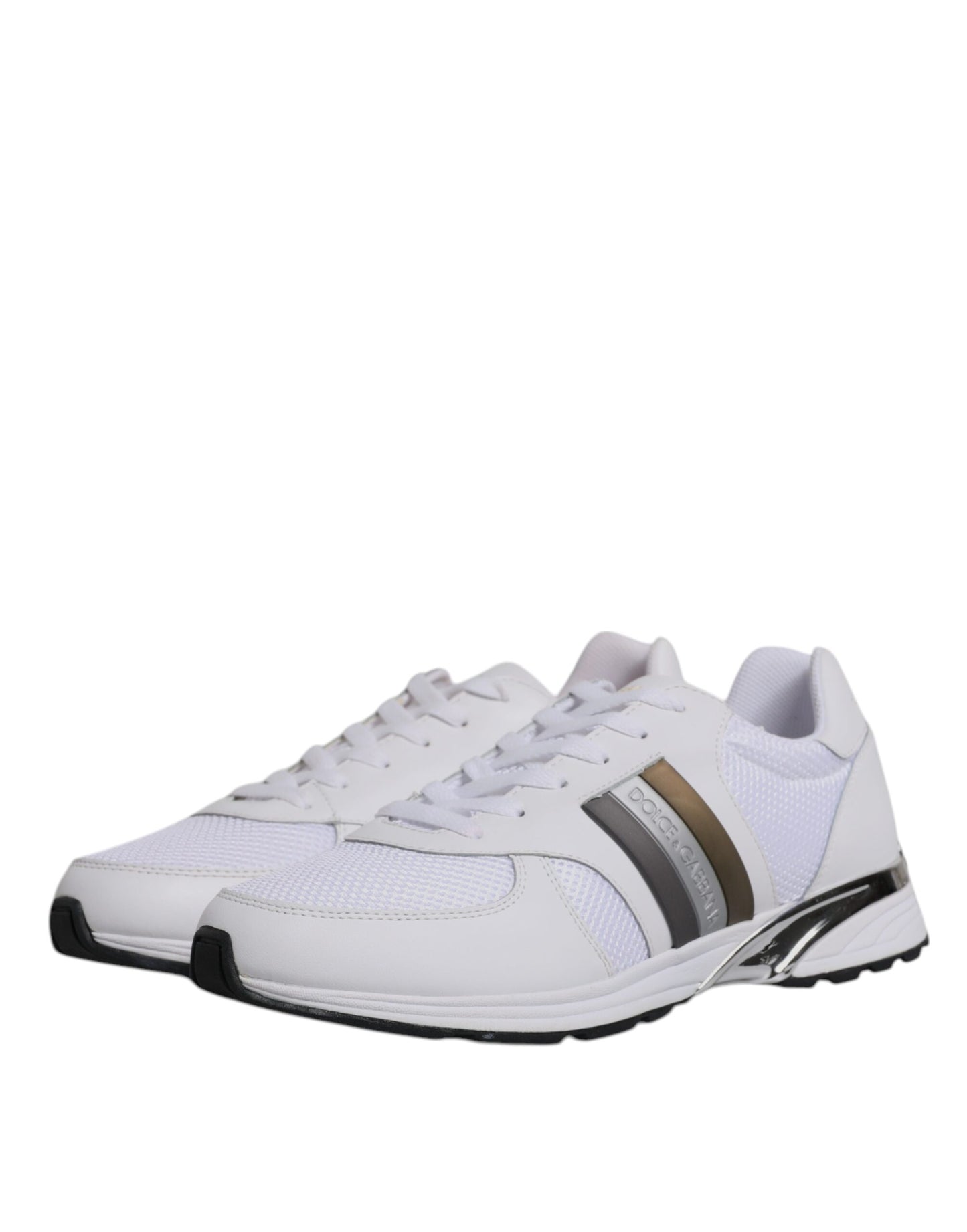 Dolce & Gabbana White Logo Leather Casual Men Sneakers Shoes