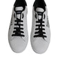 Dolce & Gabbana White Leather Logo Portofino Sneakers Shoes