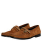 Dolce & Gabbana Brown Suede Leather Loafers Dress Shoes