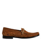 Dolce & Gabbana Brown Suede Leather Loafers Dress Shoes