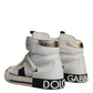 Dolce & Gabbana White Leather High Top Men Sneakers Shoes