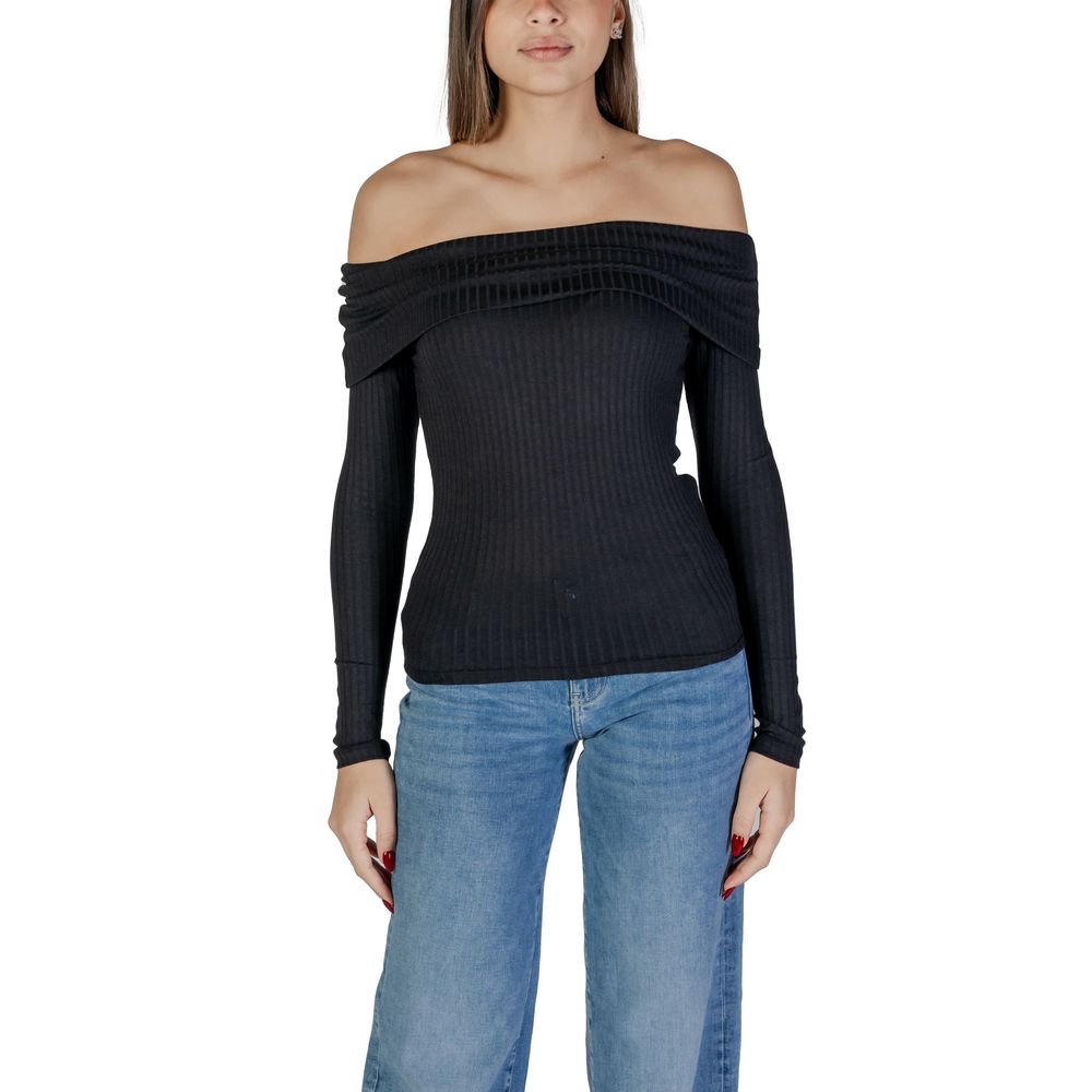 Jacqueline De Yong Black Viscose Tops & T-Shirt