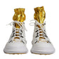 Dolce & Gabbana White Nylon Galileo High Top Sneakers Shoes