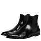 Dolce & Gabbana Black Leather Chelsea Men Ankle Boots Shoes