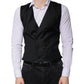 Dolce & Gabbana Black Wool Formal Dress Men Waistcoat Vest