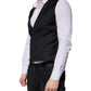 Dolce & Gabbana Black Wool Formal Dress Men Waistcoat Vest