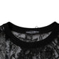 Dolce & Gabbana Black Nylon Floral Lace Crew Neck T-shirt