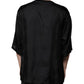 Dolce & Gabbana Black Cotton Square Neck Short Sleeve T-shirt