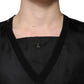 Dolce & Gabbana Black Cotton Square Neck Short Sleeve T-shirt