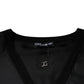 Dolce & Gabbana Black Cotton Square Neck Short Sleeve T-shirt