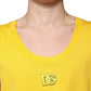 Dolce & Gabbana Yellow Cotton Round Neck Sleeveless T-shirt