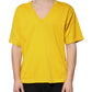 Dolce & Gabbana Yellow Cotton V-neck Short Sleeves T-shirt