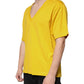 Dolce & Gabbana Yellow Cotton V-neck Short Sleeves T-shirt