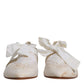 Dolce & Gabbana White Ribbon Fabric Ballerina Flats Shoes