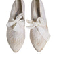 Dolce & Gabbana White Ribbon Fabric Ballerina Flats Shoes