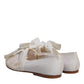 Dolce & Gabbana White Ribbon Fabric Ballerina Flats Shoes