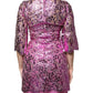 Dolce & Gabbana Metallic Fuchsia Floral Sheath Mini Dress