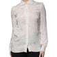 Dolce & Gabbana White Silk Collared Long Sleeves Shirt Top