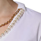 Dolce & Gabbana White Cotton Necklace Chain Short Sleeves T-shirt