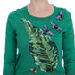 Dolce & Gabbana Embellished Green Silk Pullover Sweater
