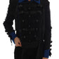 Dolce & Gabbana Chic Black & Blue Short Trench Jacket