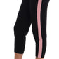 Dolce & Gabbana Chic Black Capri Pants with Pink Side Stripes