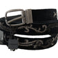 Dolce & Gabbana Elegant Black Cotton-Leather Men's Belt