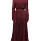 Philosophy Maroon Belted Button Down Dress