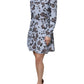 Valentino Light Blue Floral Long Sleeves A-line Mini Dress