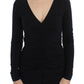 Versace Jeans Elegant V-Neck Black Viscose Blend Sweater