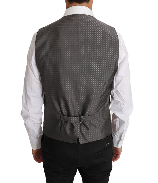 Dolce & Gabbana Sleek Bronze & Gray Formal Vest Slim Fit