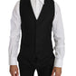 Dolce & Gabbana Sleek Black Wool-Silk Formal Vest