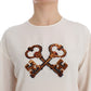 Dolce & Gabbana Ivory Sequined Silk Blouse Top