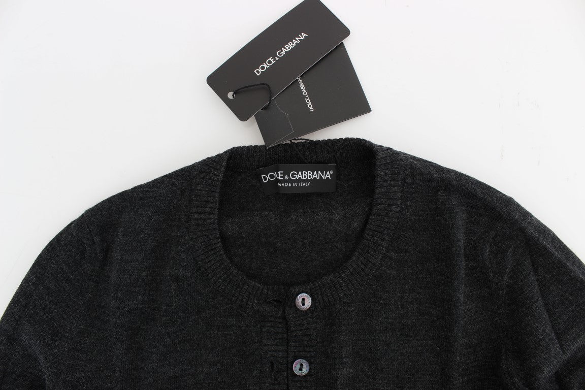 Dolce & Gabbana Elegant Gray Wool Cardigan Sweater