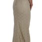 Dolce & Gabbana Elegant Beige Floral Cutout Maxi Dress