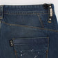 Costume National Chic Blue Wash Painted Slim Fit Jeans