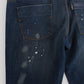 Costume National Chic Blue Wash Painted Slim Fit Jeans