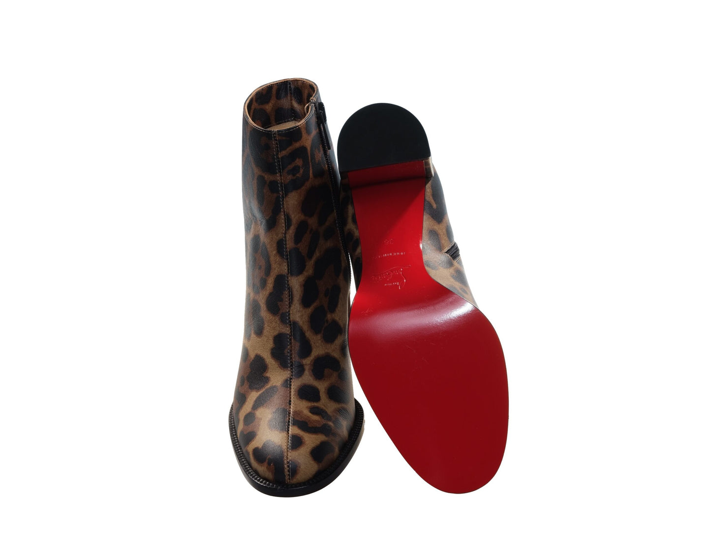 Christian Louboutin Adoxa 70 Brown Leopard Print High Heel Boot